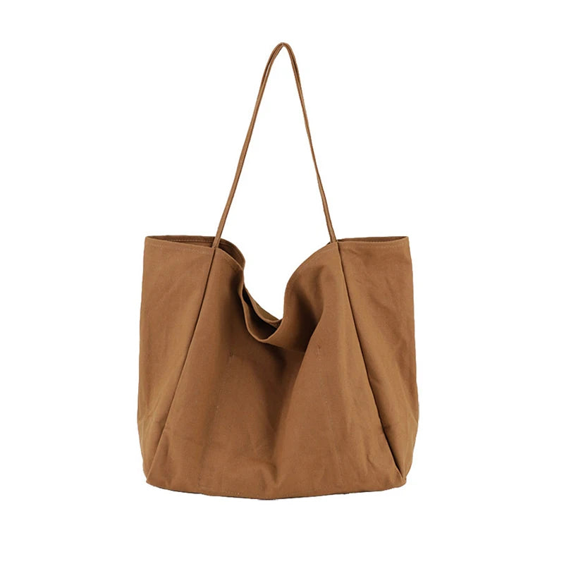 Reusable Canvas Shoulder Bags Large Capacity Shopping Bag