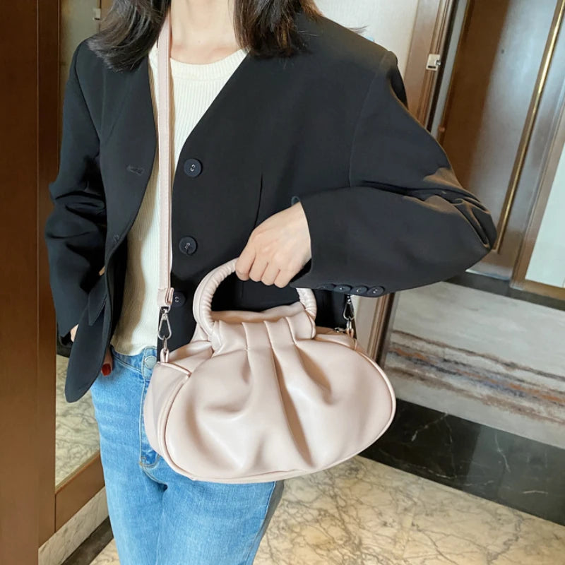 Vintage Pleated Hobo Purses Top Handle Crossbody Bags