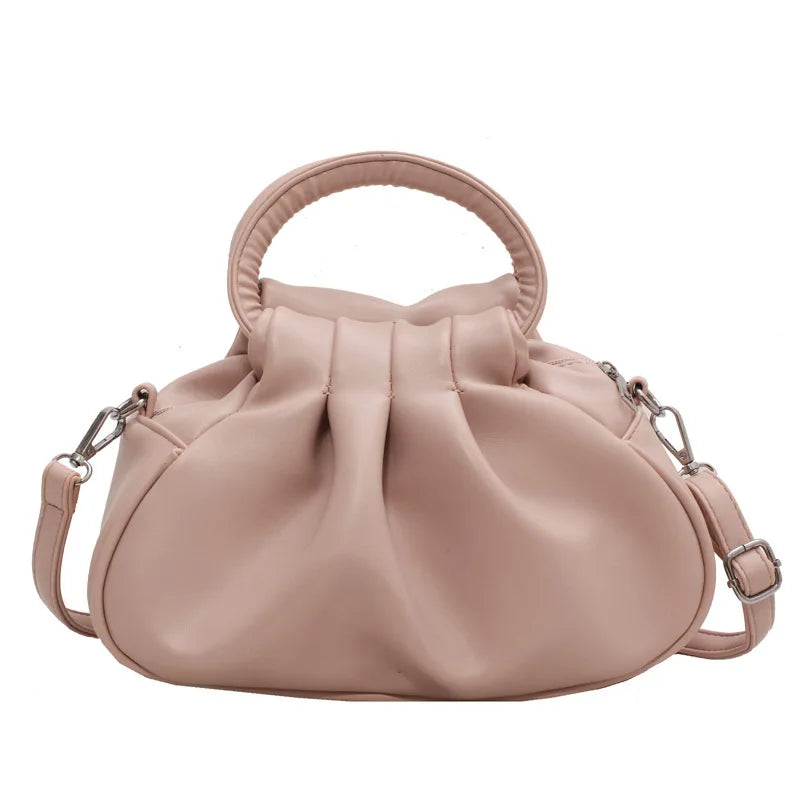 Vintage Pleated Hobo Purses Top Handle Crossbody Bags