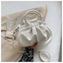Vintage Pleated Hobo Purses Top Handle Crossbody Bags