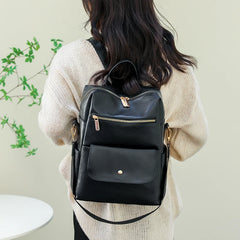 Vintage High Leather Backpack for Women