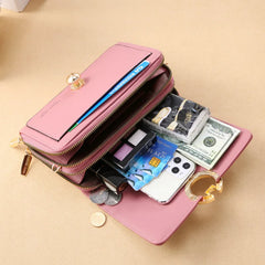 Women Large Capacity Shoulder Bag Multi-function Crossbody Purse Wallet