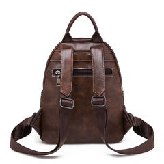 Women Leather Backpacks For Girls Travel School Backpack Female