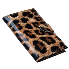 Leopard Leather Passport Cover Waterproof Holder