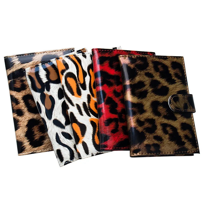Leopard Leather Passport Cover Waterproof Holder