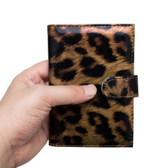 Leopard Leather Passport Cover Waterproof Holder
