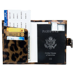 Leopard Leather Passport Cover Waterproof Holder