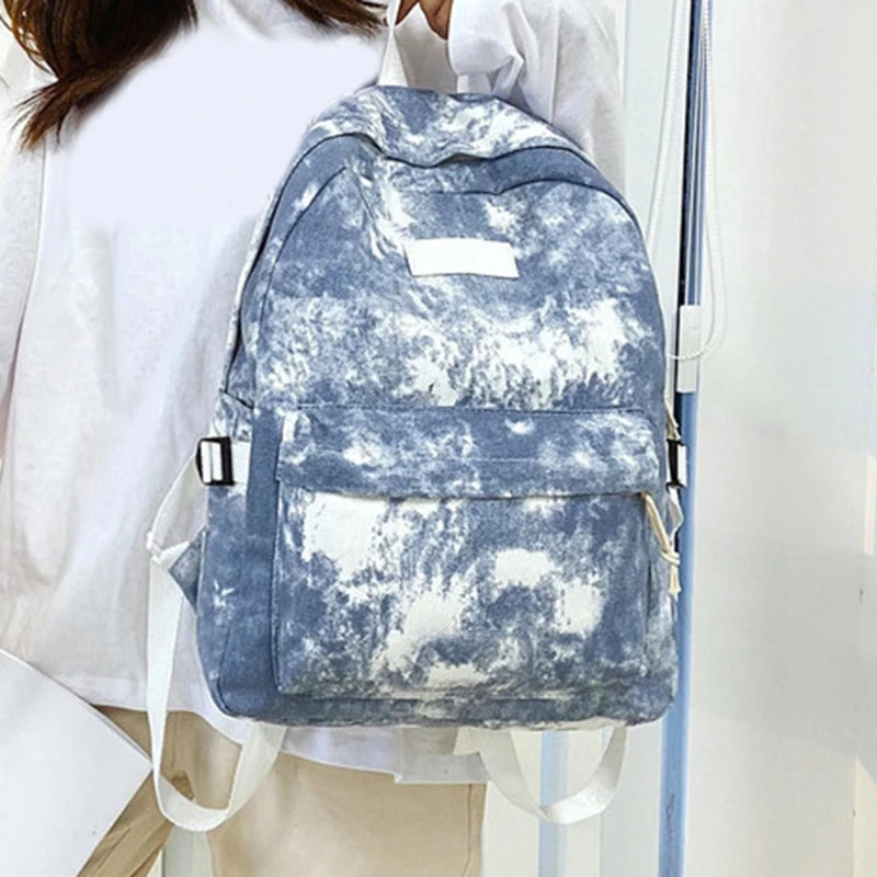 Nylon Tie Dye Backpack for Teenage Girl