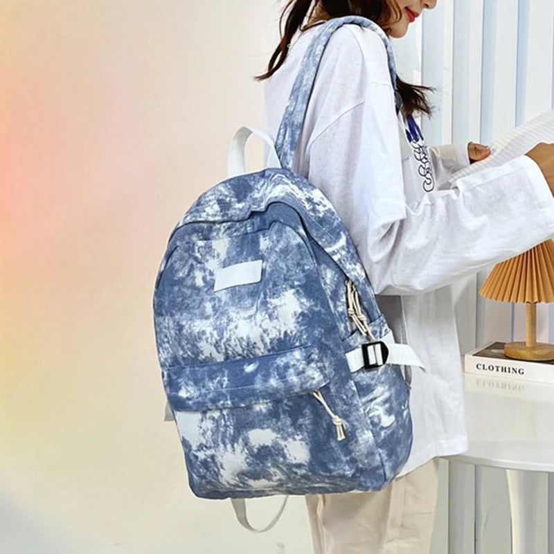Nylon Tie Dye Backpack for Teenage Girl
