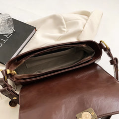 Women PU Leather Retro Shoulder Bags Stylish Simplicity Handbags