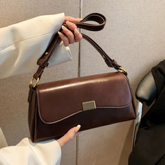 Women PU Leather Retro Shoulder Bags Stylish Simplicity Handbags