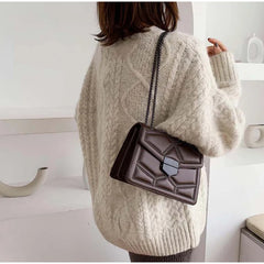 Women PU Leather Rivet Chain Shoulder Bag Handbags Crossbody Messenger Bags