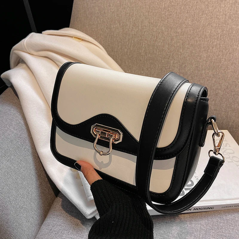 Women PU Leather Shoulder Bag Crossbody Bag Ladies Pactchwork Handbags