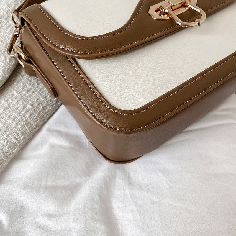 Women PU Leather Shoulder Bag Crossbody Bag Ladies Pactchwork Handbags