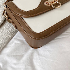 Women PU Leather Shoulder Bag Crossbody Bag Ladies Pactchwork Handbags