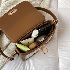 Women PU Leather Shoulder Bag Crossbody Bag Ladies Pactchwork Handbags
