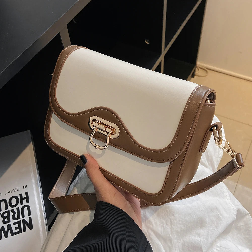 Women PU Leather Shoulder Bag Crossbody Bag Ladies Pactchwork Handbags