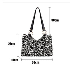Leopard Canvas Shoulder Tote Bag