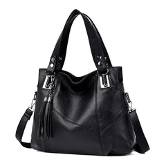 Women Retro Tassel Tote Bag Messenger Handbag High PU Leather Shoulder Bag