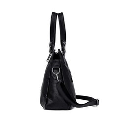 Women Retro Tassel Tote Bag Messenger Handbag High PU Leather Shoulder Bag