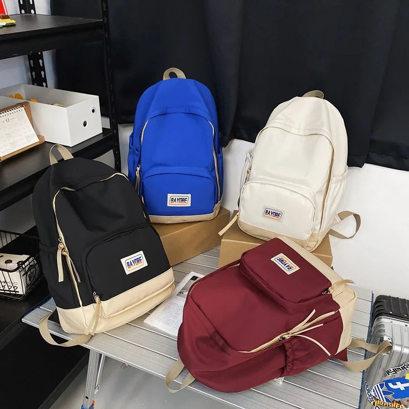 Anti Theft Nylon School Backpack for Women Men