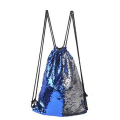 Sequins Drawstring Backpack School Bag Travel Rucksack