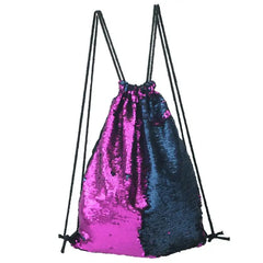 Sequins Drawstring Backpack School Bag Travel Rucksack