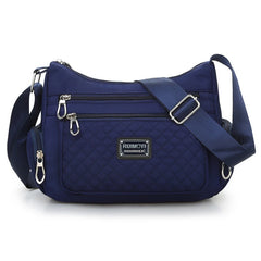 Women Shoulder Bag Nylon Crossbody Bags Female Waterproof Plaid Messenger Bag