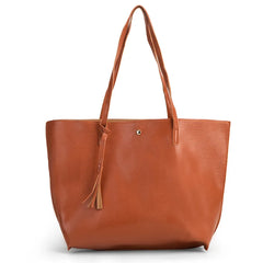 Tassel Shoulder Bag PU Lady Shopping Bag Large Tote Bag Female Handbags