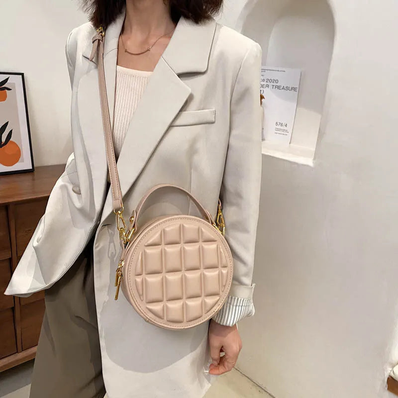 Women Shoulder Bags Rhombus Chocolate Round Cake Handbag Female Wallet