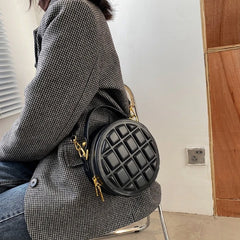 Women Shoulder Bags Rhombus Chocolate Round Cake Handbag Female Wallet