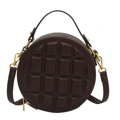 Women Shoulder Bags Rhombus Chocolate Round Cake Handbag Female Wallet