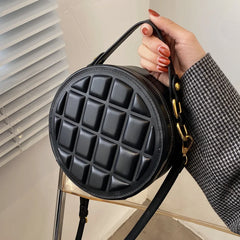 Women Shoulder Bags Rhombus Chocolate Round Cake Handbag Female Wallet