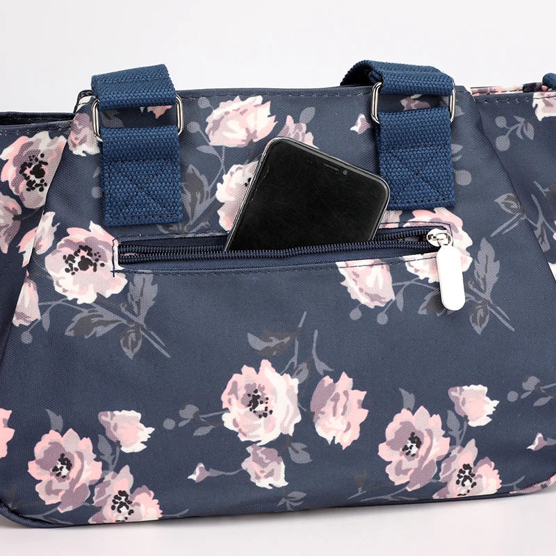 Flower Printed Shoulder Messenger Bag Women Crossbody Tote Handbag
