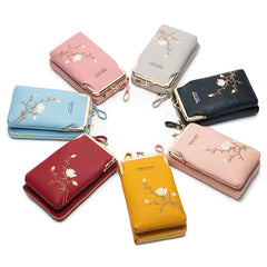 Women Crossbody Shoulder Bag Embroidery Flower Bolsas Phone Purses