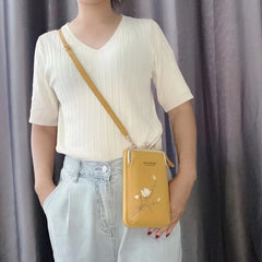 Women Crossbody Shoulder Bag Embroidery Flower Bolsas Phone Purses