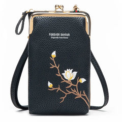 Women Crossbody Shoulder Bag Embroidery Flower Bolsas Phone Purses