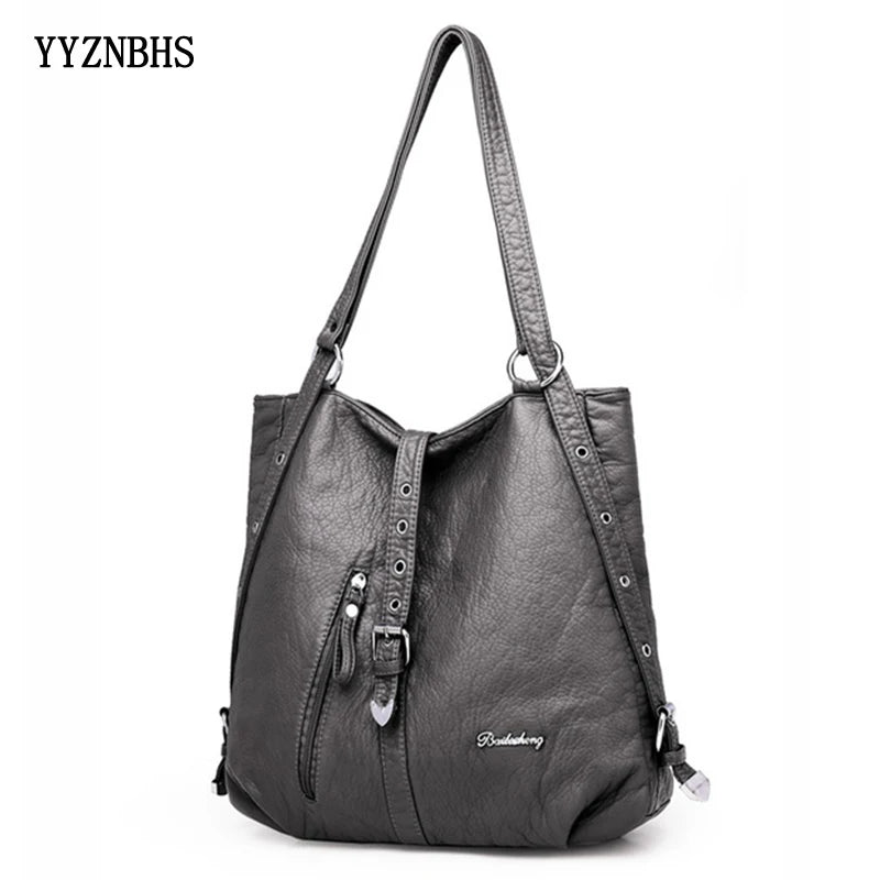 Soft Leather Handbags Large Capacity Tote Bag Female Shoulder Bags