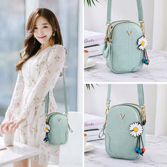 Soft Leather Zipper Crossbody Bag Large Capacity Single Shoulder Wallet