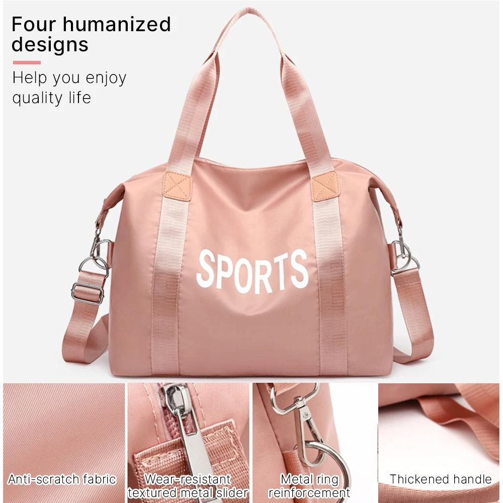 Women Sports Gym Bag Travel Bag Handbag Swimming Shoulder Messenger Compartment