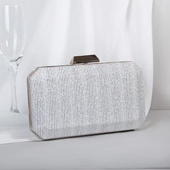 Striped Evening Clutch Bag Wedding Party Wallet Chain Shoulder Purse