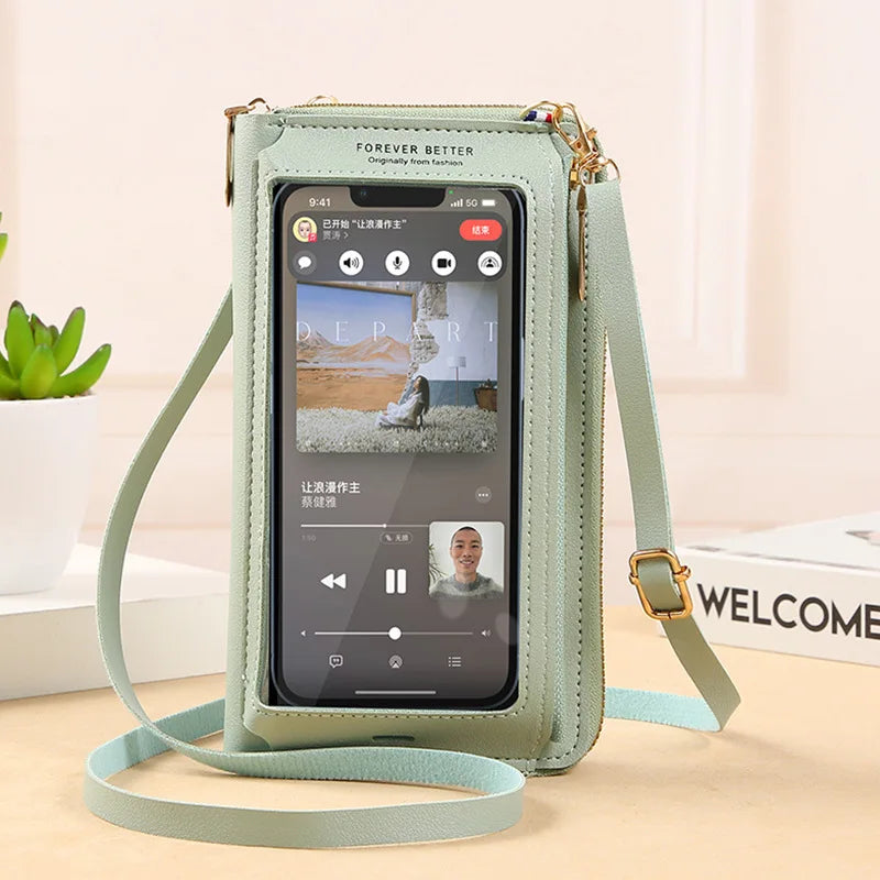 Women Transparent Shoulder Bag Mini Wallet Anti Theft Zipper Messenger Bags