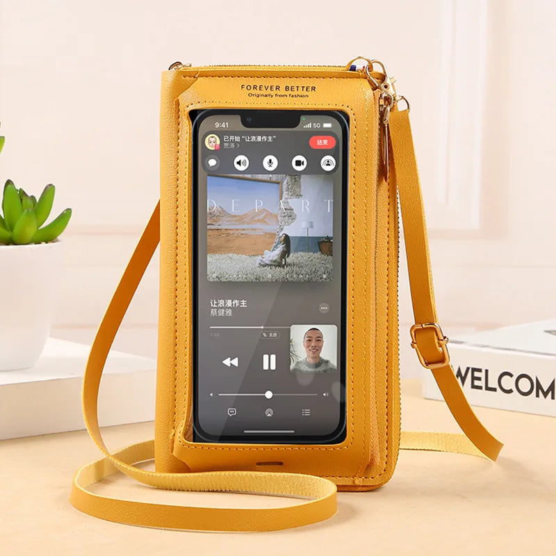 Women Transparent Shoulder Bag Mini Wallet Anti Theft Zipper Messenger Bags