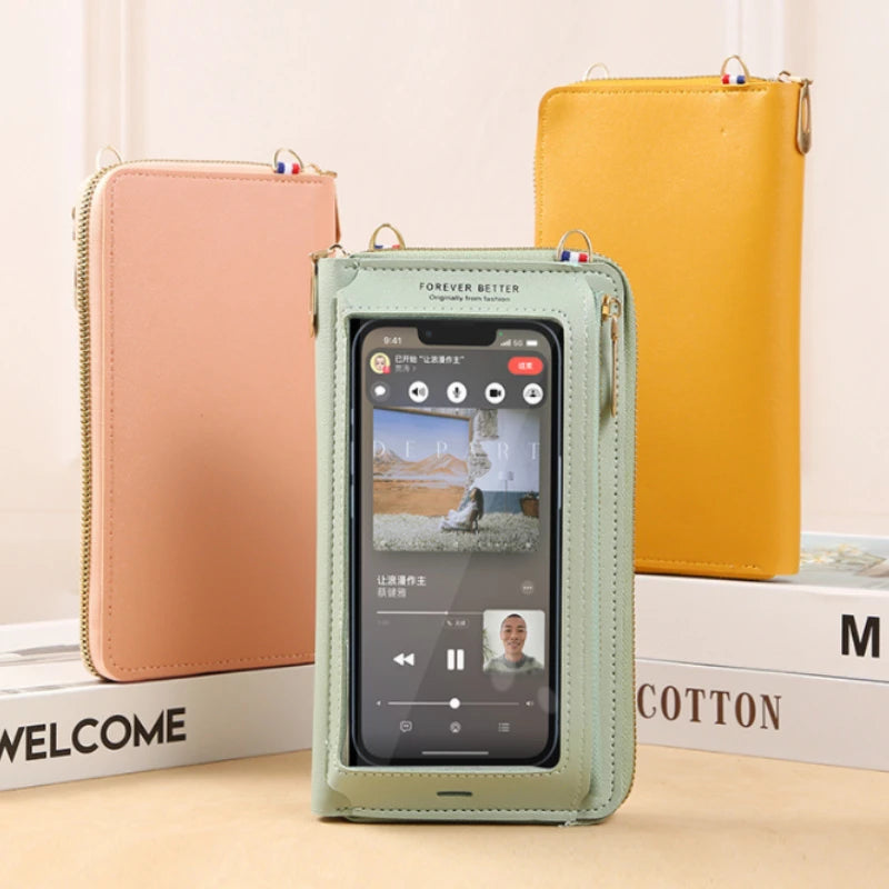 Women Transparent Shoulder Bag Mini Wallet Anti Theft Zipper Messenger Bags
