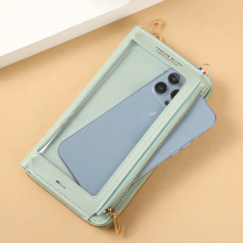 Women Transparent Shoulder Bag Mini Wallet Anti Theft Zipper Messenger Bags