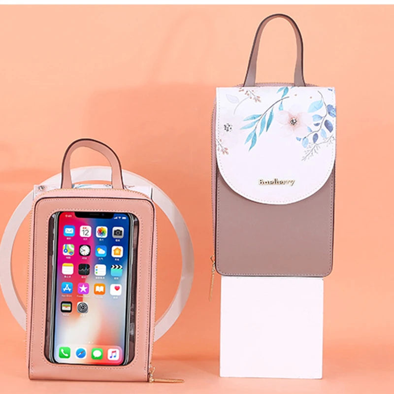 Women Touch Screen Mobile Phone Bags Female Printing Large Capacity