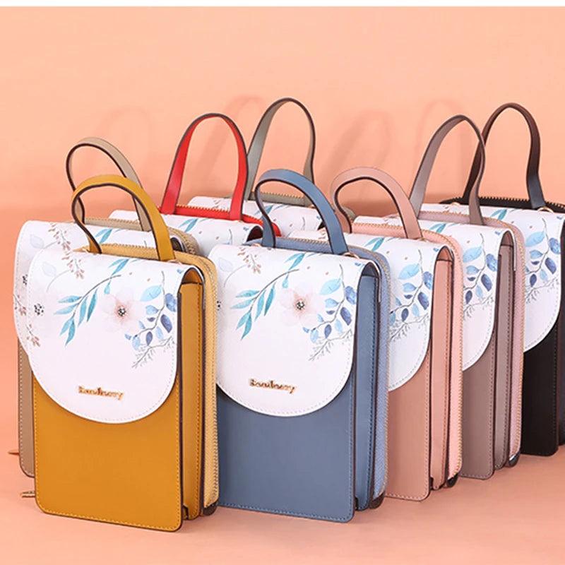 Women Touch Screen Mobile Phone Bags Female Printing Large Capacity