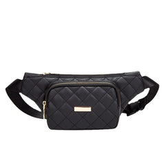 Women Waist Bag Messenger Bag Solid Chest Bag Casual Pu Waist Sling Crossbody