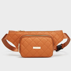 Women Waist Bag Messenger Bag Solid Chest Bag Casual Pu Waist Sling Crossbody