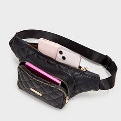 Women Waist Bag Messenger Bag Solid Chest Bag Casual Pu Waist Sling Crossbody